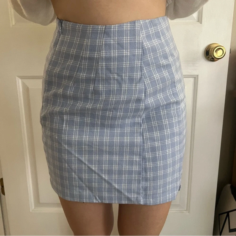 Blue plaid John galt skirt - Picture 1 of 6